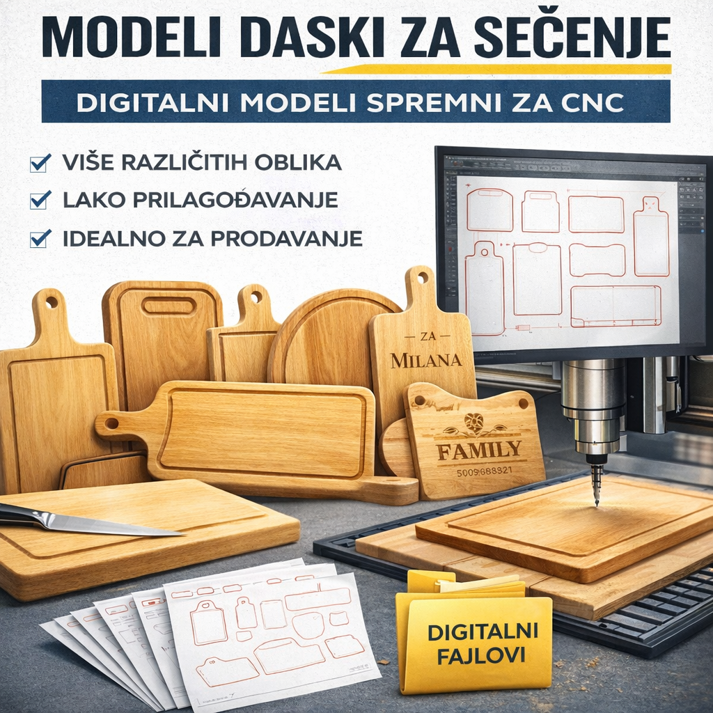 Modeli daski za rezanje na CNC ruteru