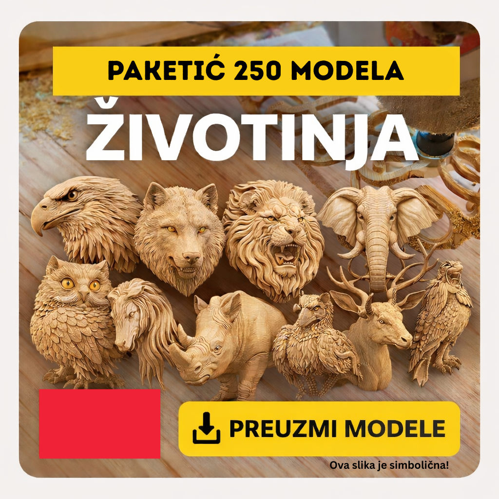 250 CNC 3D modela životinja – spremno za sečenje i zaradu