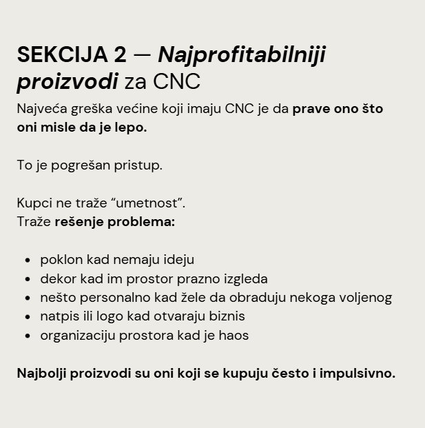 CNC Priručnik - Kako da ti CNC pravi zaradu