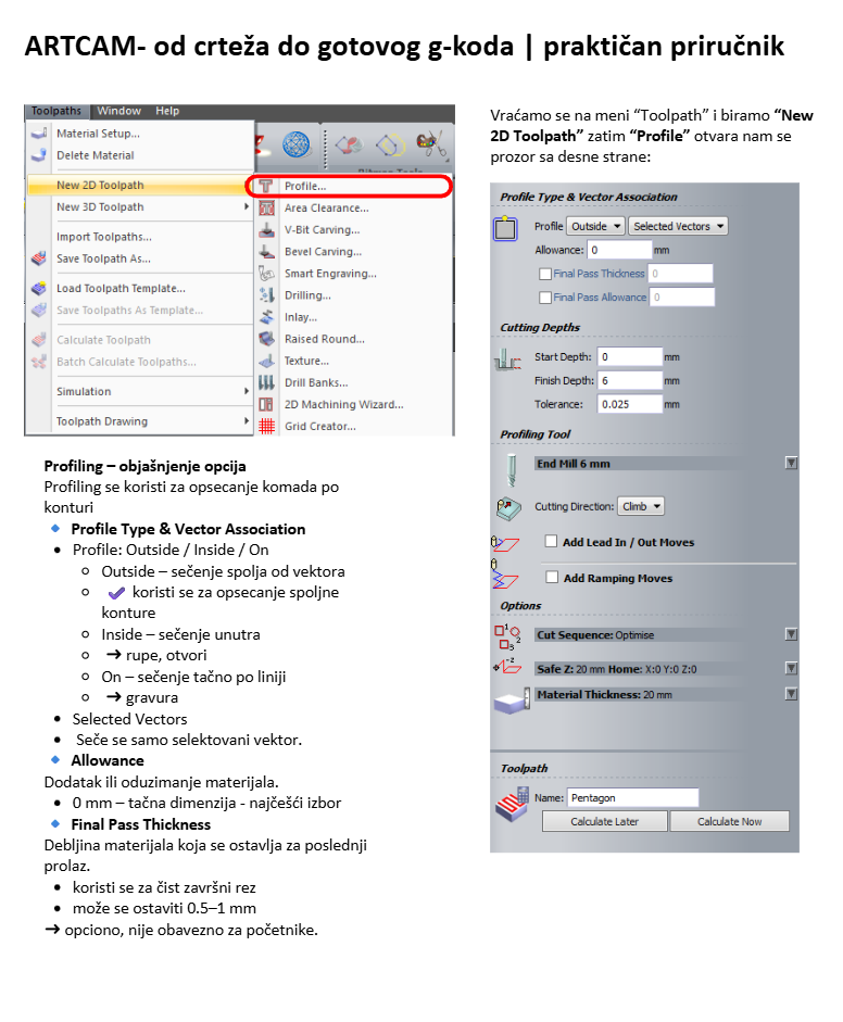 Uputstvo za rad u ArtCAM softveru