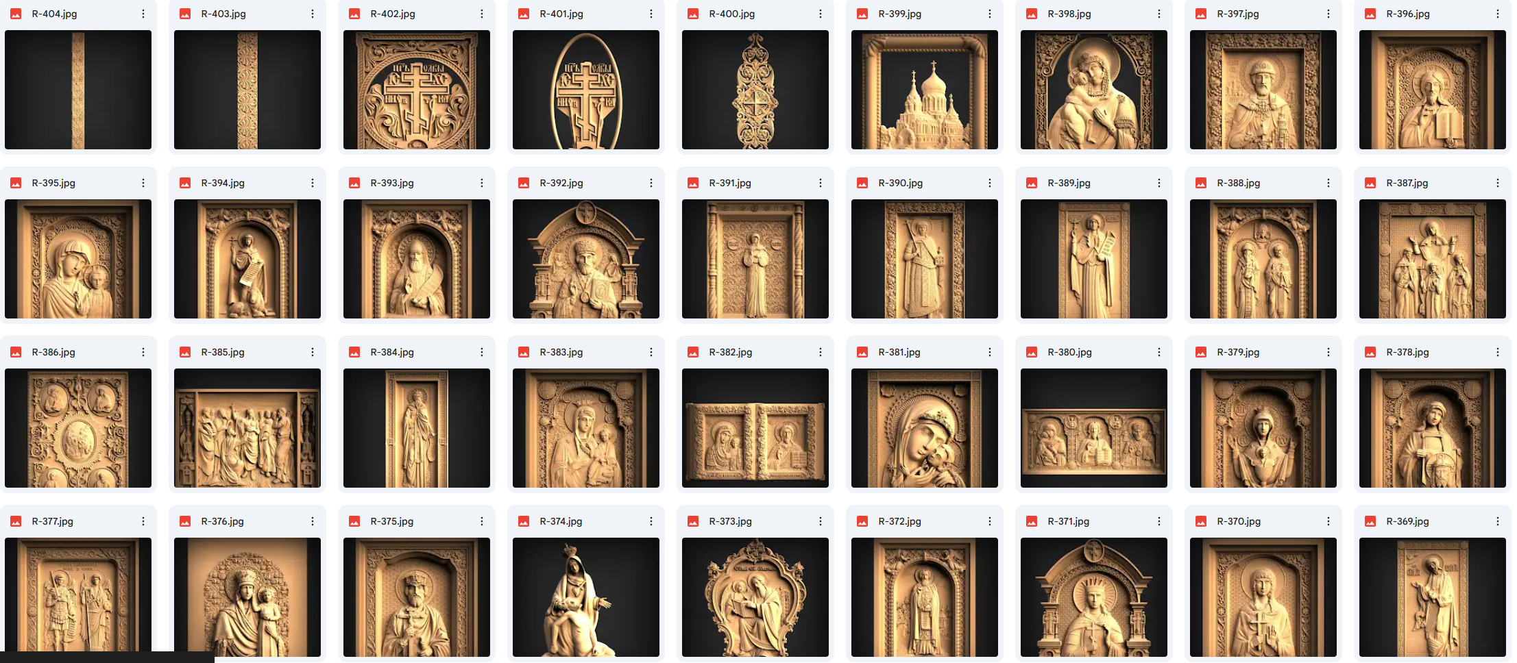 405 CNC 3D modela – ikone i religijski motivi